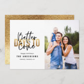 Moderne minimale Typografie Chic Gold Weihnachten (Vorne/Hinten)