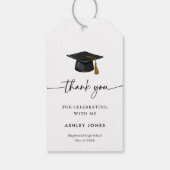 Moderne Minimale Typografie Danke Abschluss Geschenkanhänger (Rückseite)