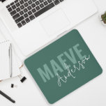 Moderne minimale Typografie durch grüne Eleganz Mousepad<br><div class="desc">Moderne minimale Typografie schluckt grün und weiß elegante,  einfache,  personalisierte Handy Gehäuse Design.</div>