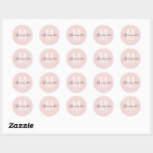 Moderne Minimale Typografie Dusty Pink Monogram Runder Aufkleber (Blatt)