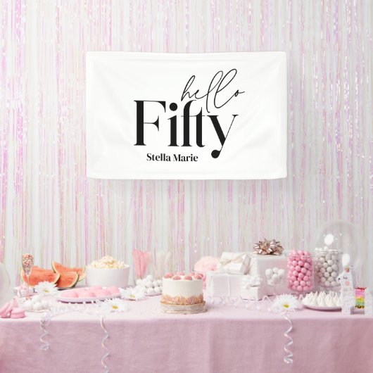 Moderne minimale Typografie, einfach 50. Geburtsta Banner (Party)