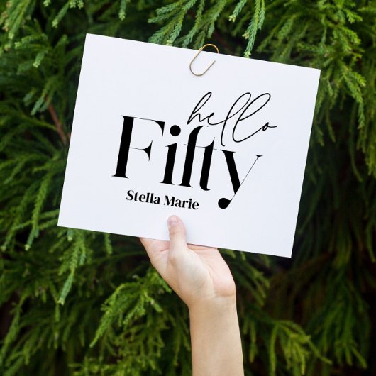 Moderne minimale Typografie, einfach 50. Geburtsta Einladung