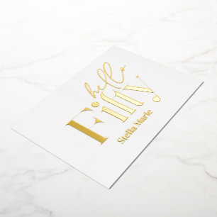 Moderne minimale Typografie, einfach 50. Geburtsta Folieneinladung