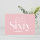Moderne minimale Typografie, einfach 60. Geburtsta Einladung (Stehend Vorderseite)