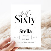 Moderne minimale Typografie, einfach 60. Geburtsta Einladung