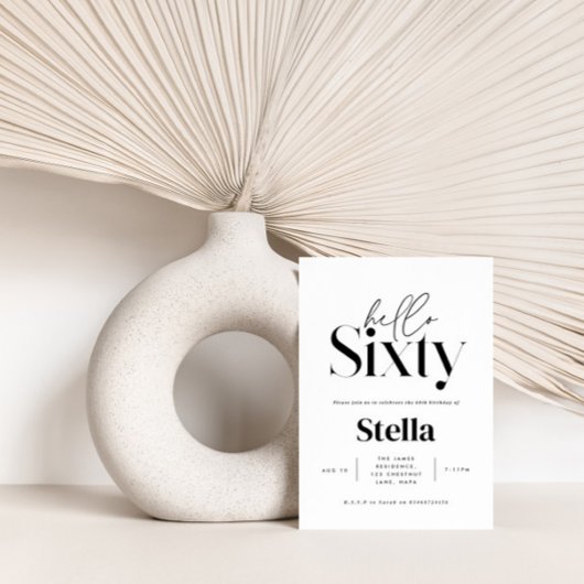 Moderne minimale Typografie, einfach 60. Geburtsta Einladung