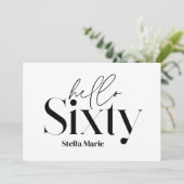 Moderne minimale Typografie, einfach 60. Geburtsta Einladung (Stehend Vorderseite)