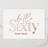 Moderne minimale Typografie, einfach 60. Geburtsta Folieneinladung (Vorderseite)