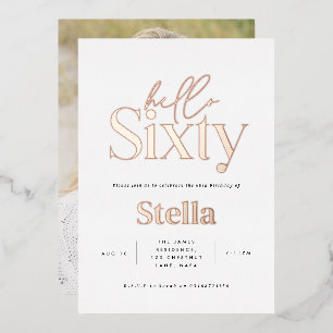 Moderne minimale Typografie, einfach 60. Geburtsta Folieneinladung
