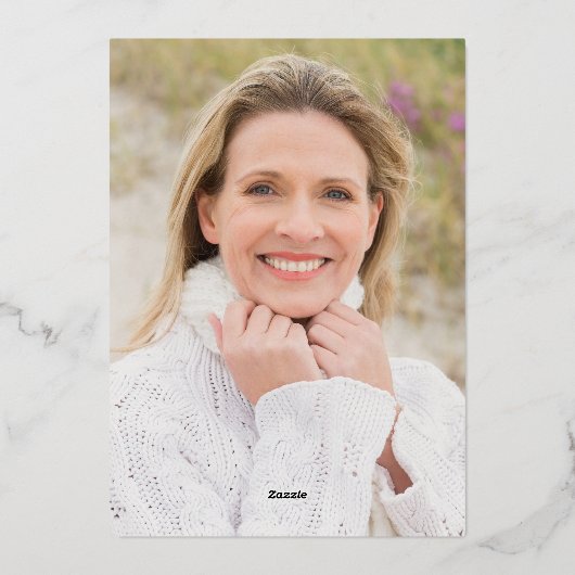 Moderne minimale Typografie, einfach 60. Geburtsta Folieneinladung (Rückseite)