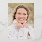 Moderne minimale Typografie, einfach 60. Geburtsta Folieneinladung (Rückseite)