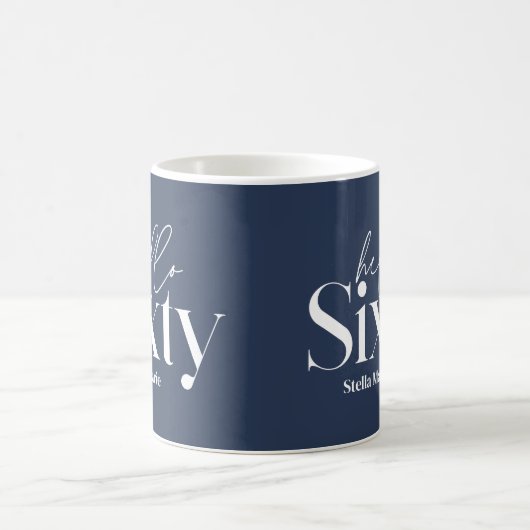 Moderne minimale Typografie, einfach 60. Geburtsta Kaffeetasse (Mittel)