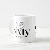 Moderne minimale Typografie, einfach 60. Geburtsta Kaffeetasse (Vorderseite Links)