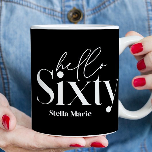 Moderne minimale Typografie, einfach 60. Geburtsta Kaffeetasse
