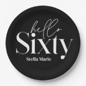 Moderne minimale Typografie, einfach 60. Geburtsta Pappteller (Vorderseite)