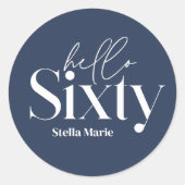 Moderne minimale Typografie, einfach 60. Geburtsta Runder Aufkleber (Vorderseite)