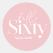 Moderne minimale Typografie, einfach 60. Geburtsta Runder Aufkleber (Vorderseite)