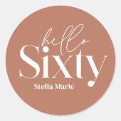 Moderne minimale Typografie, einfach 60. Geburtsta Runder Aufkleber (Vorderseite)