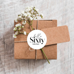 Moderne minimale Typografie, einfach 60. Geburtsta Runder Aufkleber