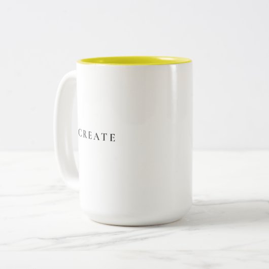 Moderne, minimale Typografie erstellen Zweifarbige Tasse (Vorderseite Links)