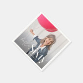 Moderne minimale Typografie Foto Chic 60. Geburtst Serviette (Ecke)