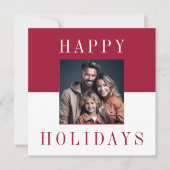 Moderne minimale Typografie-Foto-Feiertage Einladung (Vorderseite)