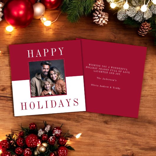 Moderne minimale Typografie-Foto-Feiertage Einladung