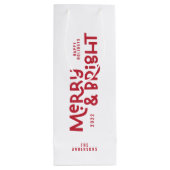 Moderne minimale Typografie fröhlich und hell Geschenktüte Für Weinflaschen (Rückseite)