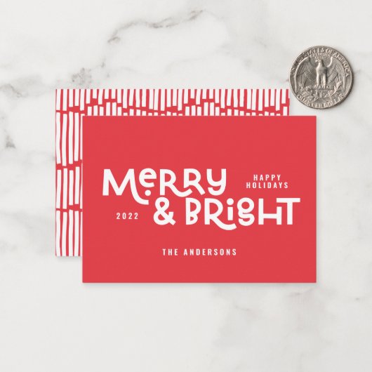 Moderne minimale Typografie fröhlich und hell Mitteilungskarte (Vorderseite/Rückseite Beispiel)