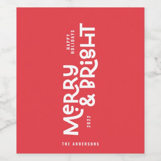 Moderne minimale Typografie fröhlich und hell Weinetikett (Einzelnes Label)