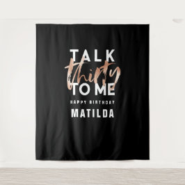 Moderne minimale Typografie Girly Rose Gold 30. Ve Wandteppich