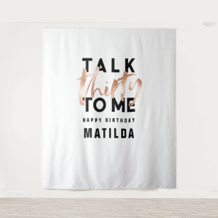 Moderne minimale Typografie Girly Rose Gold 30. Ve Wandteppich