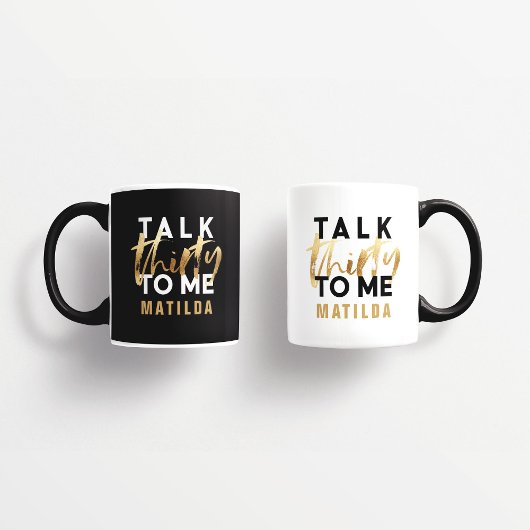 Moderne minimale Typografie Gold Drehbuch 30 Gebur Tasse