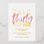 Moderne minimale Typografie mädchenhaft rosa 30. Folieneinladung (Vorderseite)