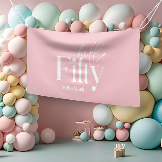 Moderne minimale Typografie mädchenhaft rosa 50. G Banner