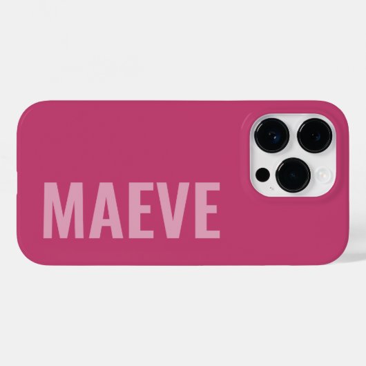 Moderne minimale Typografie mädchenhaft rosa elega Case-Mate iPhone Hülle (Rückseite (Horizontal))