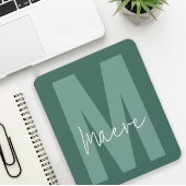 Moderne minimale Typografie-Monogramm-Grün Mousepad