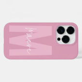 Moderne minimale Typografie Monogramm Pink mädchen Case-Mate iPhone Hülle (Rückseite (Horizontal))