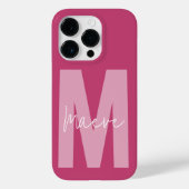 Moderne minimale Typografie Monogramm Pink mädchen Case-Mate iPhone Hülle (Rückseite)