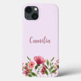 Moderne minimale Typografie-Monogramm-Rosa-Florale Case-Mate iPhone Hülle