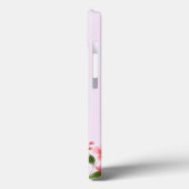 Moderne minimale Typografie-Monogramm-Rosa-Florale Case-Mate iPhone Hülle (Rückseite / Links)