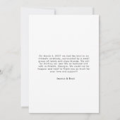 Moderne minimale Typografie nur verheiratet Elopem Ankündigung (Rückseite)