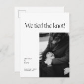 Moderne minimale Typografie nur verheiratet Elopem Ankündigungspostkarte (Vorne/Hinten)