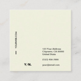 Moderne minimale Typografie-Quadrat-Visitenkarte Quadratische Visitenkarte