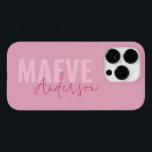 Moderne minimale Typografie rosa mädchenhaft elega Case-Mate iPhone 14 Pro Hülle<br><div class="desc">Moderne minimale Typografie rosa mädchenhaft elegante,  personalisierte Handy Gehäuse Design.</div>