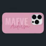 Moderne minimale Typografie rosa mädchenhaft elega Case-Mate iPhone 14 Pro Hülle<br><div class="desc">Moderne minimale Typografie rosa mädchenhaft elegante,  personalisierte Handy Gehäuse Design.</div>