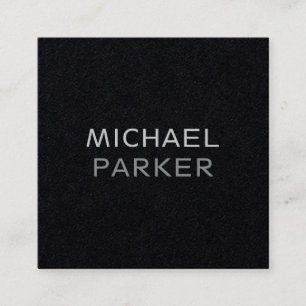 Moderne Minimale Typografie Schwarz und Bold auf S Quadratische Visitenkarte