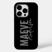 Moderne minimale Typografie Schwarz-weiß elegant Case-Mate iPhone Hülle (Rückseite)