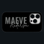 Moderne minimale Typografie Schwarz-weiß elegant Case-Mate iPhone 14 Pro Hülle<br><div class="desc">Moderne minimale Typografie Schwarz-weiß elegante,  einzigartige personalisierte Handy Gehäuse Design.</div>