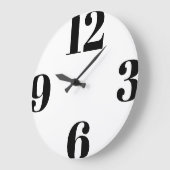 Moderne Minimale Typografie Schwarz-weiß Große Wanduhr (Winkel)